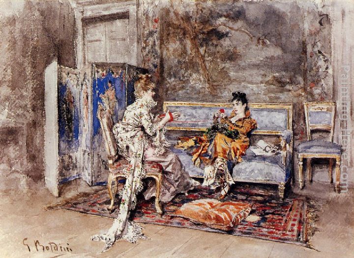 The Conversation painting - Giovanni Boldini The Conversation art painting